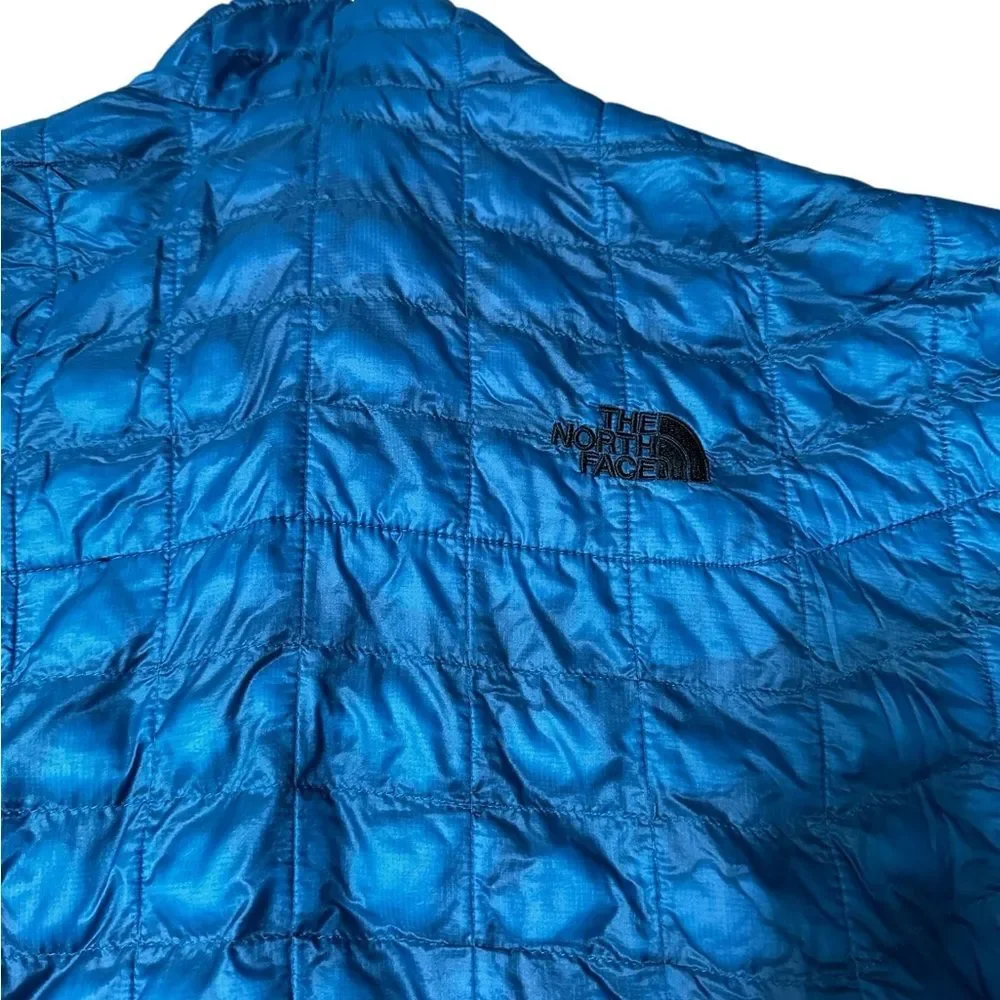 The North Face Thermoball Puffer Jacket M XL Blue Lightweight Full Zip Outdoor